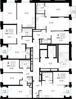 1-к квартира, вторичка, 39м2, 11/16 этаж